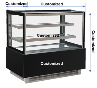 Customized 100L Bar Right Angle Refrigerated Display