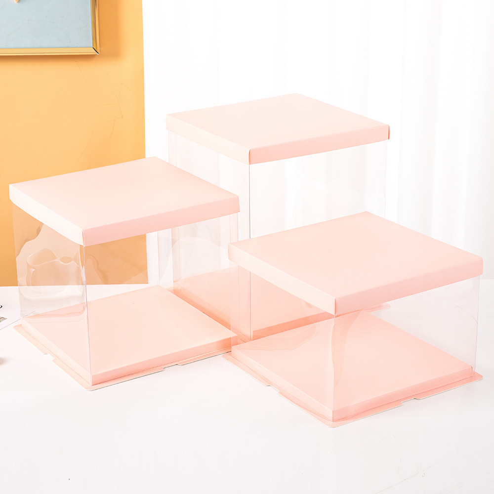 pink square cake box