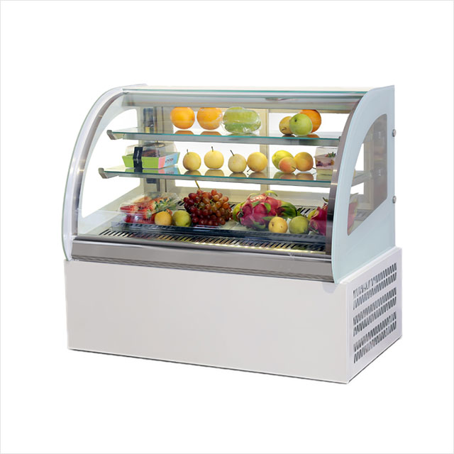 Counter top white rounded refrigerated display