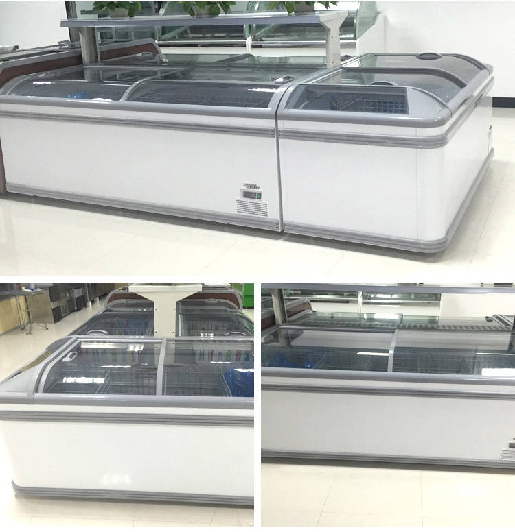 stainless steel no frost meat Supermarket Freezers