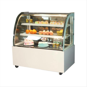 White rounded refrigerated display