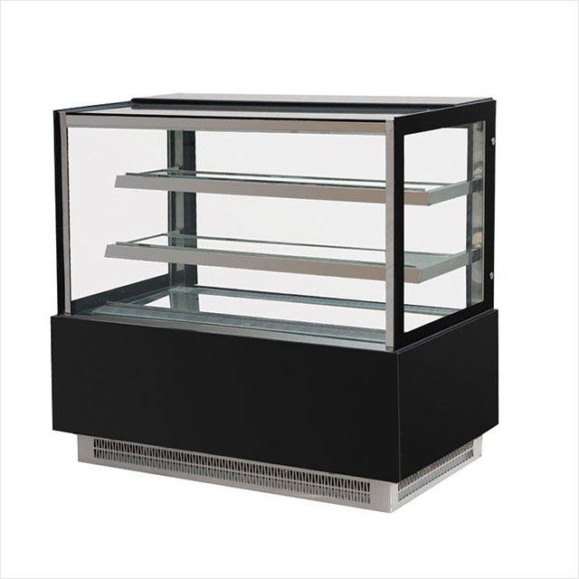 Black right angle refrigerated display