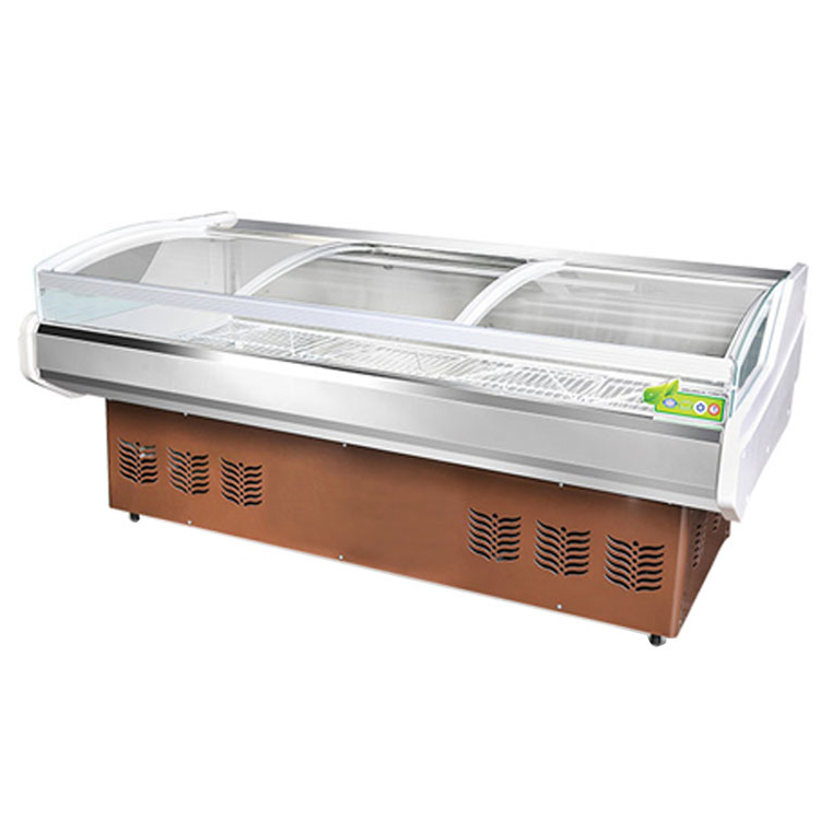 open top stainless steel display fresh meat cooler