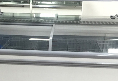 stainless steel auto-defrost display Supermarket Freezers