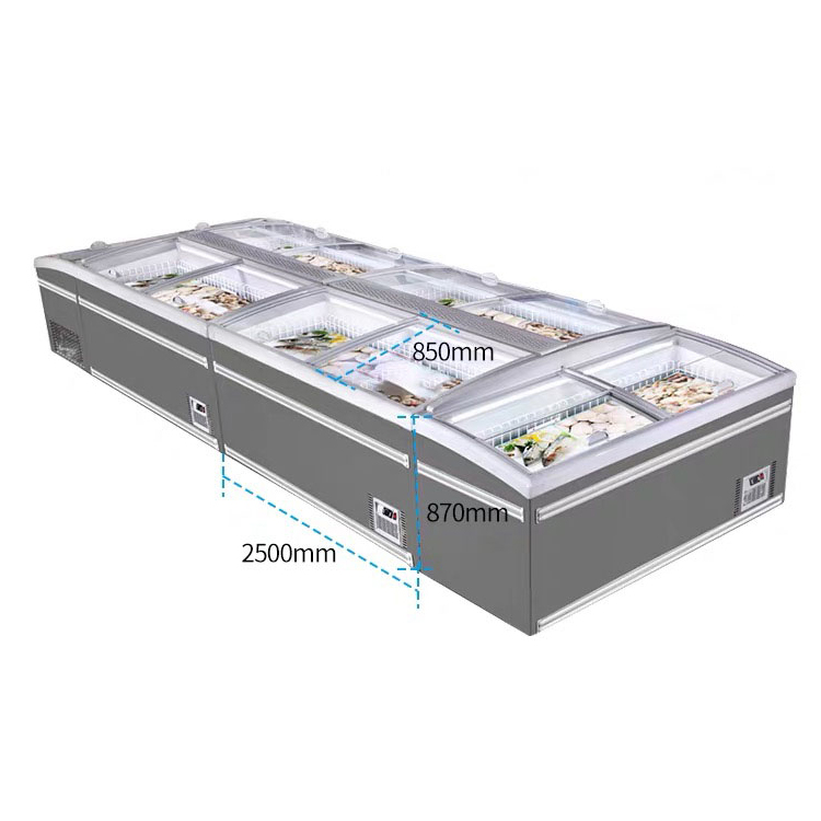 stainless steel auto-defrost seafood Supermarket Freezers